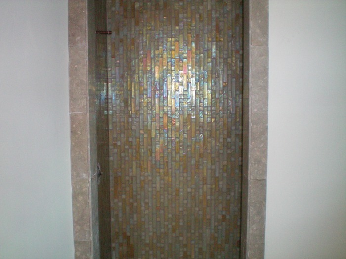 glass tile shower